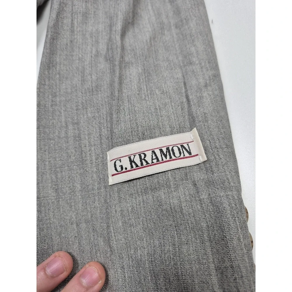 VTG G Kramon Suit Jacket Mens 42R Gray Wool Super 100s Tropical USA Classic Fit